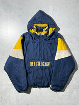 90's Starter Michigan Wolverines 1/4 Zip Pullover Jacket (XL)