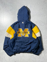 90's Starter Michigan Wolverines 1/4 Zip Pullover Jacket (XL)