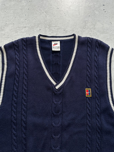 90's Nike Challenge Court Cable Knit Vest (L)