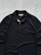 Burberry Nova Check Long Sleeve Polo Shirt (XS)