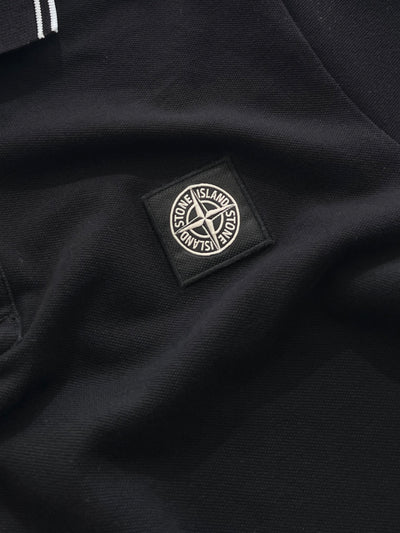 00's Stone Island Patch Logo Polo Shirt (S)