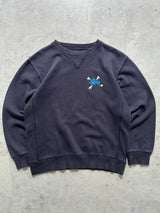 90's Stussy Crossbones Script Heavyweight Sweatshirt (S)