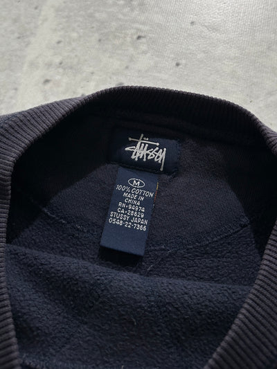 90's Stussy Crossbones Script Heavyweight Sweatshirt (S)