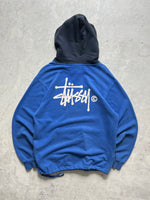 Stussy two tone script heavyweight pullover hoodie (L)