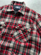 90's Stussy wool plaid zip up overshirt (L)