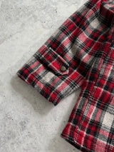 90's Stussy wool plaid zip up overshirt (L)