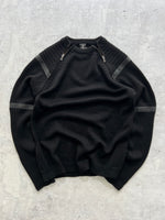 Versace Jeans Couture Shoulder Zip Chunky Knit Jumper (L)