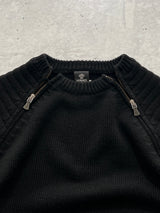 Versace Jeans Couture Shoulder Zip Chunky Knit Jumper (L)