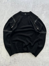 Versace Jeans Couture Shoulder Zip Chunky Knit Jumper (L)