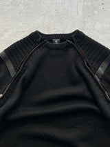 Versace Jeans Couture Shoulder Zip Chunky Knit Jumper (L)