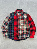 Stussy mixed plaid patchwork flannel shirt (S)