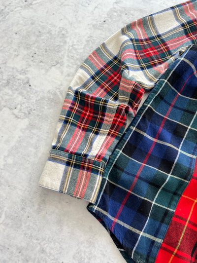 Stussy mixed plaid patchwork flannel shirt (S)