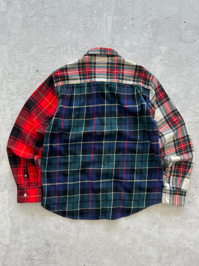 Stussy mixed plaid patchwork flannel shirt (S)