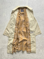 90's Burberry Nova Check Trench Coat / Mac (Women's 14)