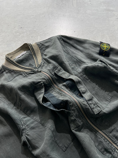 SS/08 Stone Island Zip Up Canvas Bomber Jacket (S)