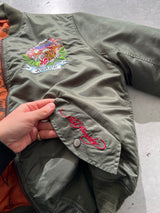 Vintage Ed Hardy Reversible MA-1 Pilot Bomber Jacket (M)