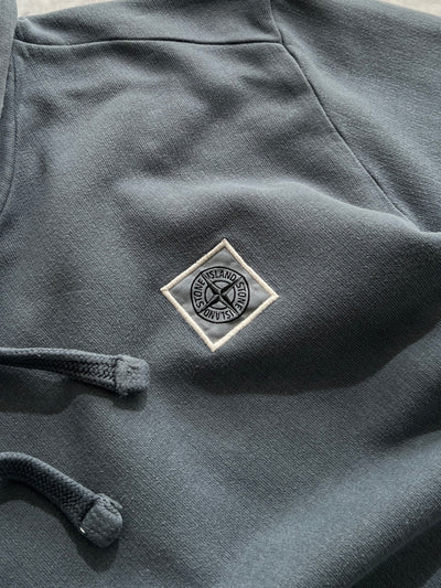 00's Stone Island Heavyweight Patch Logo Pullover Hoodie (M)