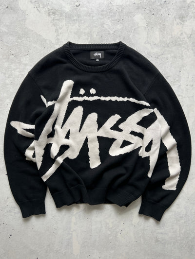 Stussy script knit jumper (L)
