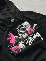 00's Stussy Skull & Roses Pullover Hoodie (S)