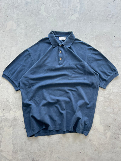 90's Valentino pocket pique cotton polo shirt (XL)