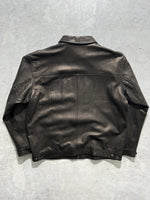 90's Ralph Lauren Zip Up Leather Jacket (XXL)