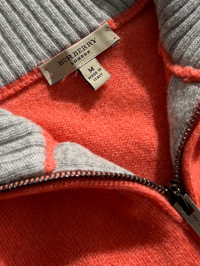 00's Burberry 1/4 Zip Merino Wool Jumper (S)