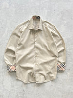 00's Burberry nova check heavy cotton shirt (M)