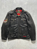 Ed Hardy x Avirex Leather Jacket (L)