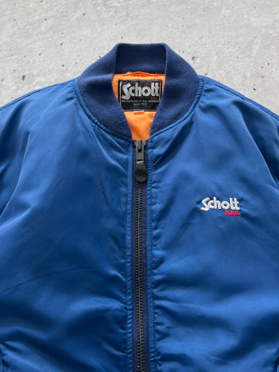 90's Schott NYC nylon zip up bomber jacket (XL)