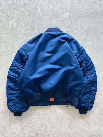 90's Schott NYC nylon zip up bomber jacket (XL)