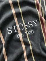 Vintage Stussy vertical stripe spellout T shirt (M)