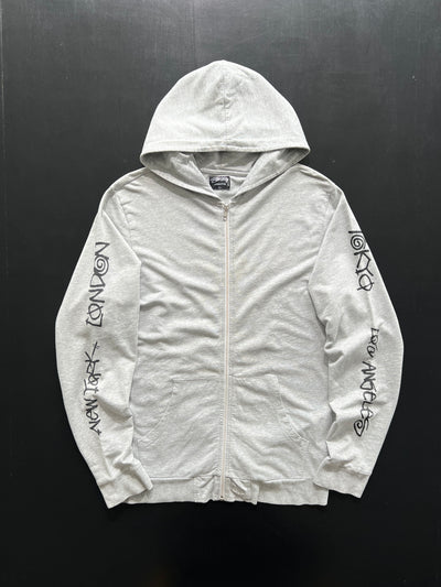 00's Stussy World Tour Lightweight Zip Up Hoodie (M)