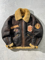 Vintage Tokyo Raiders Sheep skin Shearling Aviator Jacket (L)