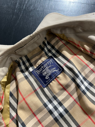 90's Burberry Nova Check Trench Coat / Mac (L)