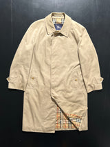 90's Burberry Nova Check Trench Coat / Mac (L)