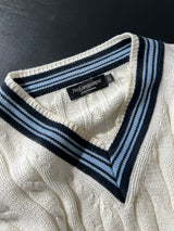 Vintage YSL Cable Knit V Neck Jumper (L)