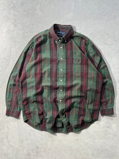 90's Ralph Lauren Plaid Cotton Shirt (XL)