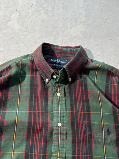 90's Ralph Lauren Plaid Cotton Shirt (XL)