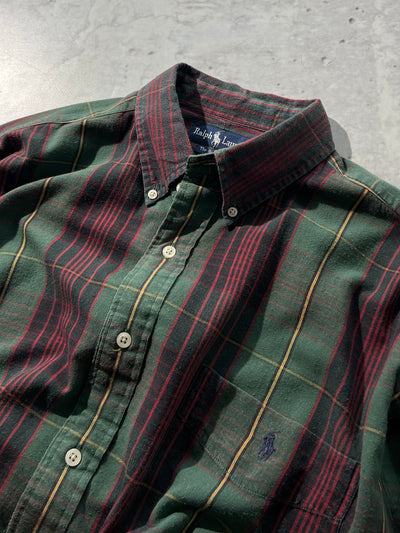 90's Ralph Lauren Plaid Cotton Shirt (XL)