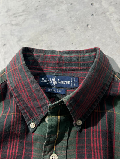 90's Ralph Lauren Plaid Cotton Shirt (XL)