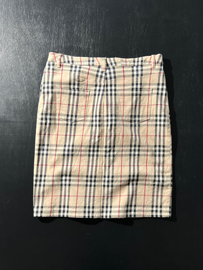 Vintage Burberry Nova Check Front Split Skirt (Women's UK 12)