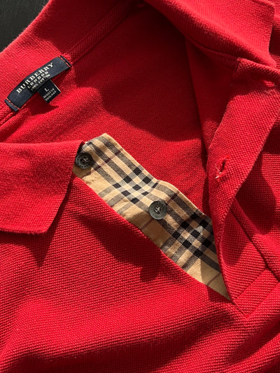 00's Burberry Nova Check Polo Shirt (M)