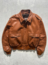 Vintage Schott NYC A-2 Sherpa Lined Leather Jacket (L)