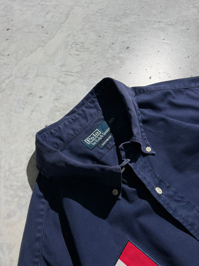 90's Ralph Lauren Italy Big Logo Heavy Cotton Shirt (XXL)