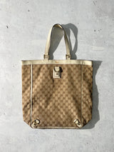 Vintage Gucci canvas / leather monogram tote bag (One size)