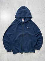 90's Nike Swoosh Zip Up Hoodie (XL)