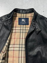 Vintage Burberry Zip Up Soft Leather Jacket (L)