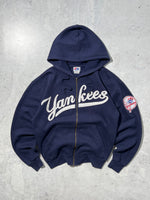 90's Majestic New York Yankees heavyweight zip Up Hoodie (M)