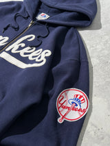 90's Majestic New York Yankees heavyweight zip Up Hoodie (M)