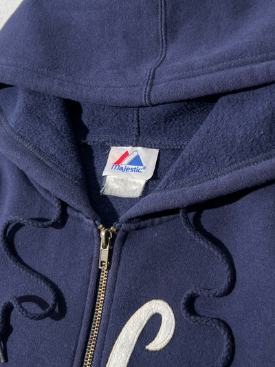 90's Majestic New York Yankees heavyweight zip Up Hoodie (M)